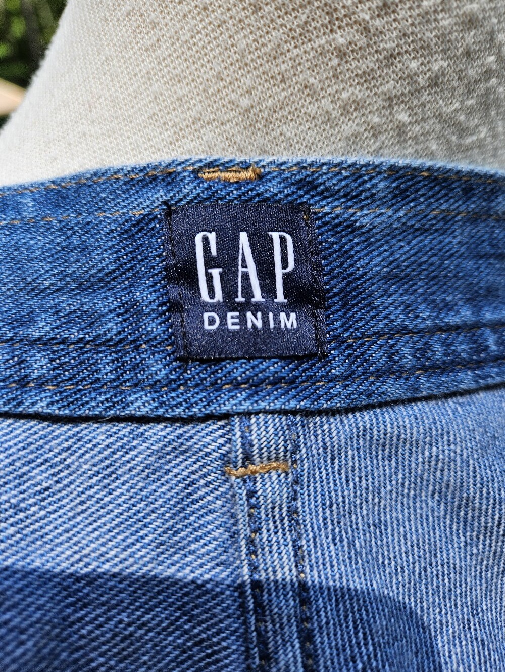 GAP Denim 100% Cotton Wrap A-Line Midi Skirt Tie Waist XS Blue - Picture 10 of 11
